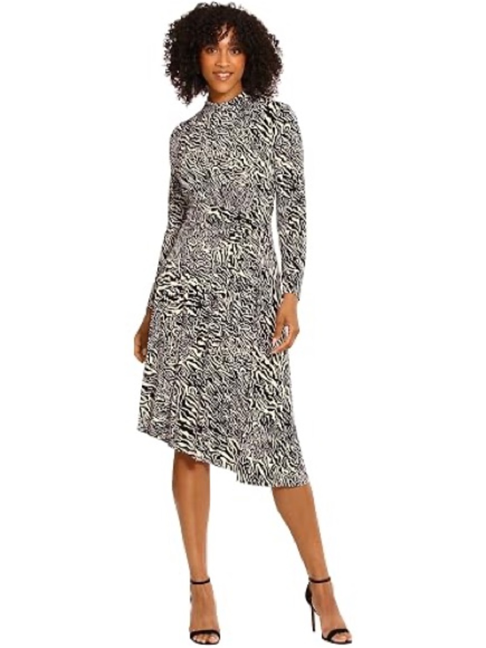 NWT Maggy London Black & White Zebra Print Wrap Dress